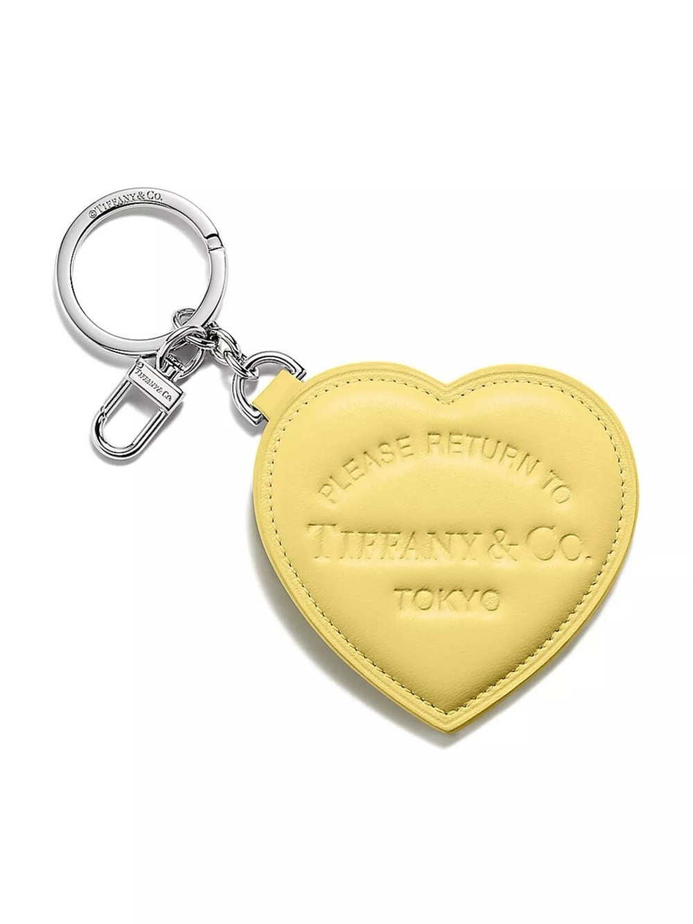 New Tiffany & Co Return To Tiffany Yellow Leather Heart Tokyo Bag Charm Key Ring